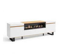 Mueble TV Kavos Up Chimenea White - sand oak