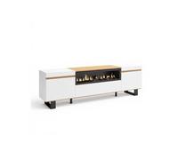 Mueble TV Kavos Up Chimenea White - sand oak