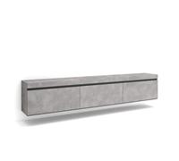 Mueble TV Skraut Home, Muebles de salón, almacenaje, 240x35x45cm, Colgado, Suspendido, Estilo Moderno Cement