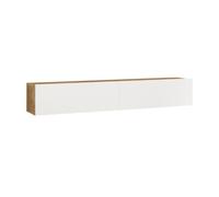 [en.casa] Mueble TV Lapinlahti Suspendido Mesa Tele de Pared con 2 Puertas Aglomerado 180 x 32 x 30 cm - Efecto Roble rústico/Blanco