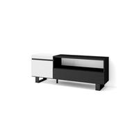 Mueble tv, televisión, muebles de salón, almacenaje, 150x35x57cm, para tv hasta 65", diseño industrial, estilo moderno, blanco y negro