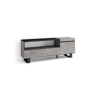 Mueble tv, televisión, muebles de salón, almacenaje, 150x35x57cm, para tv hasta 65", diseño industrial, estilo moderno, cemento