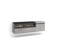 Mueble tv | televisión | muebles de salón, almacenaje | 150x45x35cm | para tv hasta 65" | chimenea eléctrica | colgado, suspendido | estilo moderno | cemento