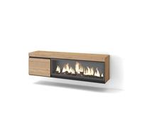 Mueble tv | televisión | muebles de salón, almacenaje | 160 | para tv hasta 65" | chimenea eléctrica xxl | colgado, suspendido | estilo moderno | roble