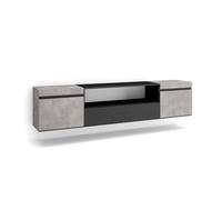Mueble tv, televisión muebles de salón, almacenaje 200x35x45cm para tv hasta 80" colgado, suspendido estilo moderno cemento