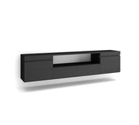 Mueble tv | televisión | muebles de salón, almacenaje | 200x45x35cm | para tv hasta 80" | colgado, suspendido | estilo moderno | negro