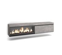 Mueble tv | televisión | muebles de salón, almacenaje | 210 | para tv hasta 80" | chimenea eléctrica xxl | colgado, suspendido | estilo moderno | cemento