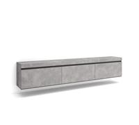 Mueble Tv, Televisión, Muebles De Salón, Almacenaje, 240x45x35 Cm, Colgado, Suspendido, Estilo Moderno, Cemento