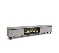 Mueble tv | televisión | muebles de salón, almacenaje | 288x57x35 cm | para tv gran formato | chimenea eléctrica xxl | diseño industrial | estilo moderno | cemento