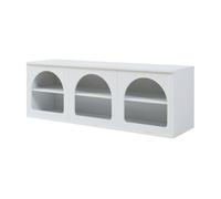 Mueble tv trorhun diseño arqueado de 2 niveles 140x38x48cm - blanco [en.casa]