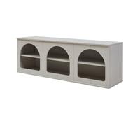 Mueble tv trorhun diseño arqueado de 2 niveles 140x38x48cm - gris [en.casa]