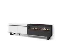 Mueble tv, wayl, chimenea eléctrica, color blanco/negro