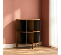 Mueble Vinilos con Soporte Tocadiscos, Porta CD y Estante Multimedia.