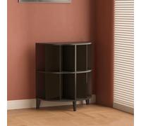 Mueble Vinilos con Soporte Tocadiscos, Porta CD y Estante Multimedia.