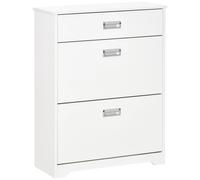 Mueble zapatero HOMCOM con 2 cajones ajustables + 1 cajón + 1 encimera con capacidad para hasta 16 pares 70L x 29l x 92H BLANCO