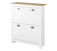 Mueble zapatero HOMCOM para 12 pares de zapatos, zapatero estrecho con 2 estantes ajustables, cajones extraíbles, asas laterales BLANCO