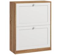 Mueble zapatero HOMCOM para 12 pares de zapatos, zapatero moderno y estrecho con 2 estantes ajustables y cajón BLANCO