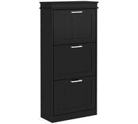 Mueble zapatero HOMCOM para 15 pares, zapatero moderno y estrecho con 3 estantes ajustables, cajones extraíbles Negro