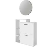 Mueble zapatero Vicco Orlando Blanco 2 partes, con espejo, Model 43397
