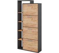 Mueble zapatero Vicco Orlando Oro power roble/antracita 80 x 166.1 cm con 4 compartimentos, Model 53241