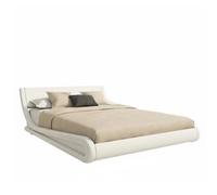 Muebles Bonitos - Cama de Matrimonio, Cabecero, Madera y Polipiel, Somier de lamas, Más Colores y Medidas, Modelo Alessia