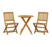 Muebles Cafetería Plegables 3 Pzas Madera Maciza Acacia Vidaxl