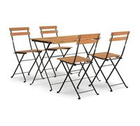 Muebles Cafetería Plegables 5 Pzas Madera Maciza Acacia Y Acero Vidaxl