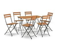 Muebles Cafetería Plegables 7 Pzas Madera Maciza Acacia Y Acero Vidaxl