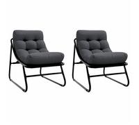 Muebles De Jardín 2 Uds. Negro Acero Con Revestimiento En Polvo Vidaxl