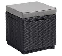 Muebles de jardín Cube con cojín Curver Allibert puff con almacén polipropileno