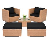 Muebles de jardín de ratán sintético Roma Terrace + 2 puff Garden Point miel