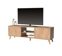 Muebles de salón comedor modernos oslo (mueble de tv + aparador + librería + mesa de centro) color roble gold