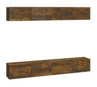 vidaXL Muebles de TV 4 piezas roble ahumado 100x30x30 cm