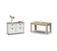 MUEBLES PITARCH Aparador Portobello, 80 x 120 x 47 cm (Alto x Ancho x Profundo) + MUEBLES PITARCH Mesa Fija, Cambrian, 77x140x80 cm