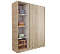 MUEBLES PITARCH Armario Grande Tibet con 3 Puertas Correderas Roble Cambrian, Blanco Mate o Roble y Blanco 150x200cm