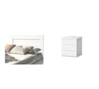 MUEBLES PITARCH CABECERO AROA Plataforma, Blanco, De Matrimonio Elsa Mesita, Blanco, 48.5 x 41 x 40 cm