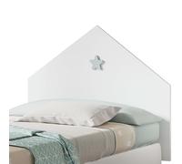 MUEBLES PITARCH | Cabecero Cama 90 Infantil con Estrella, Dormitorio Juvenil, Blanco, 80x100x1,6cm Modelo Sweet