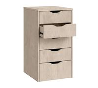 MUEBLES PITARCH | Cajonera de Oficinas Auxiliar de Despacho con 5 Cajones, Roble Aurora, 71x40x43cm (Alto x Ancho x Fondo) Cajonera Baño, Colección Tibet