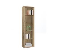 MUEBLES PITARCH | Librería de Oficina o Despacho con 4 Estantes, Librería de Salón, Roble Gold, 196,5x51,5x33cm (Alto x Ancho x Fondo) Básica, Elegante y Resistente, Colección