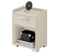 MUEBLES PITARCH Mesita con cajón, Cierre Progresivo, Tirador de Aluminio y un Hueco Inferior, 54 x 41 x 31 cm (Alto x Ancho x Profundo), Color Pino