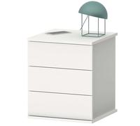 MUEBLES PITARCH | Mesita de Noche 3 Cajones con guías metálicas Dormitorio, Blanca, 48,5x41x40cm (Alto x Ancho x Fondo) Cajonera pequeña, Moderna, Modelo Dana