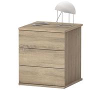 MUEBLES PITARCH | Mesita de Noche 3 Cajones con guías metálicas Dormitorio, Roble Cambrian, 48,5x41x40cm (Alto x Ancho x Fondo) Cajonera pequeña, Moderna, Modelo Diana