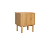 MUEBLES PITARCH | Mesita de Noche con Patas de Madera 1 Puerta, Mesita Nórdica Japandi, 55×48×40 cm, Mueble de Dormitorio, Moderno, Modelo Taiga.