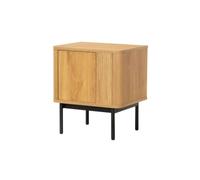 MUEBLES PITARCH | Mesita de Noche con Patas Metálicas 1 Puerta, Mesita Nórdica Japandi, 55×48×40 cm, Mueble de Dormitorio, Moderno, Modelo Taiga.