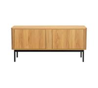 MUEBLES PITARCH Mueble TV 120 Patas Estructura metálica, 2 Puertas, Mueble de Televisión Nórdico Japandi, 55×120×40 cm, Módulo de Salón, Moderno