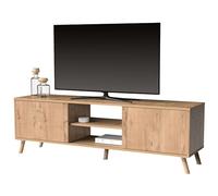 MUEBLES PITARCH | Mueble TV con Patas 2 Puertas y Estante, Mueble de Televisión Industrial, Roble Gold, 55x160x40cm, Módulo de Salón, Moderno, Modelo Oslo