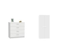 MUEBLES PITARCH Tibet Cómoda, Blanco, 78 x 74 x 40 cm Tibet Armario, Blanco, 180 x 79 x 52 cm