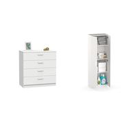 MUEBLES PITARCH Tibet Cómoda, Blanco, 78 x 74 x 40 cm Tibet Armario, Blanco, 180x60x35 cm