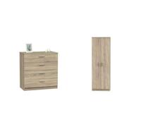MUEBLES PITARCH Tibet Cómoda, Roble Cambrian, 78 x 74 x 40 cm Tibet Armario, Cambrian, 180x60x35 cm