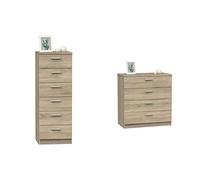 MUEBLES PITARCH Tibet Sinfonier, Aglomerado de partículas y melamina de Alta Densidad, Roble Cambrian + Tibet Cómoda, Aglomerado de partículas y melamina de Alta Densidad, Roble Cambrian